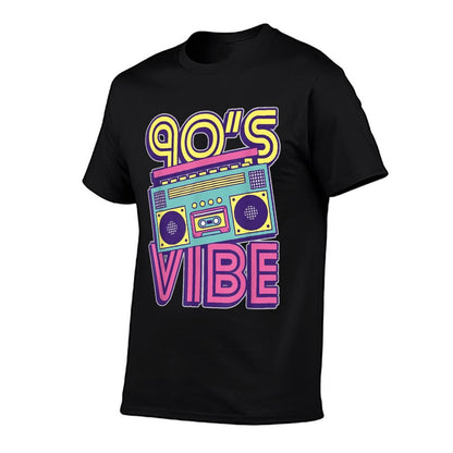 90s Vibe 1990s Music Lover Nineties Costume Party Retro 90s  Fade-proof Color T-Shirt