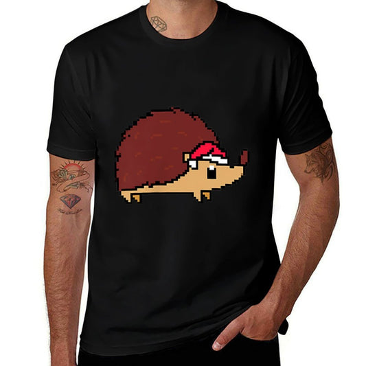 Hedgehog Pixelated Christmas - Funny Hedgehog Xmas  Quick-drying T-Shirt