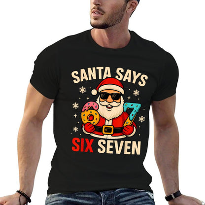 Santa Says Six Seven Funny 67 Meme Christmas Boys Men Women  Polyester Blend T-Shirt