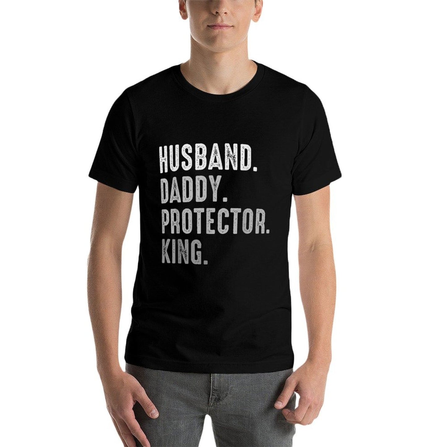 Husband Daddy Protector King Fathers Day Gift  Polyester Blend T-Shirt