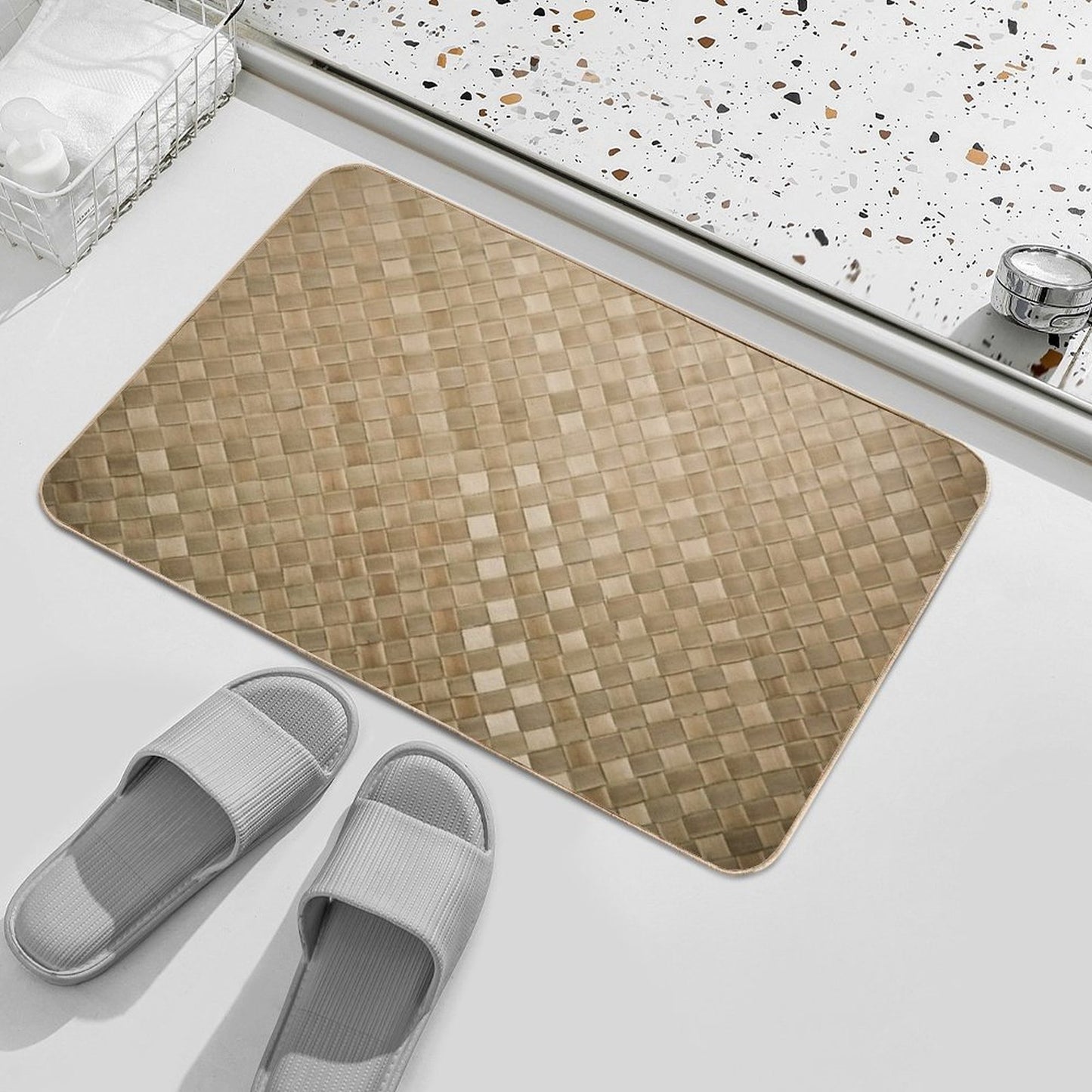 Lauhala Mat (Print ONLY - Not Weaving Material)  Anti-Trip Bath Mat