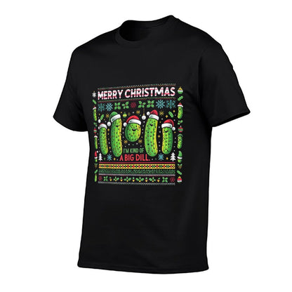 Merry Christmas Ugly Christmas Sweater Big Dill Pickle Funny  Fade-proof Color T-Shirt