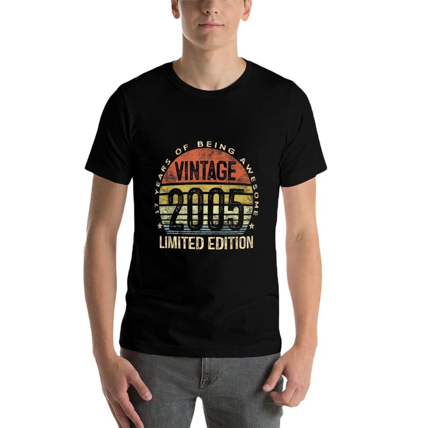 17 Year Old Gifts Vintage 2005 Limited Edition 17th Birthday  Oversized Silhouette T-Shirt