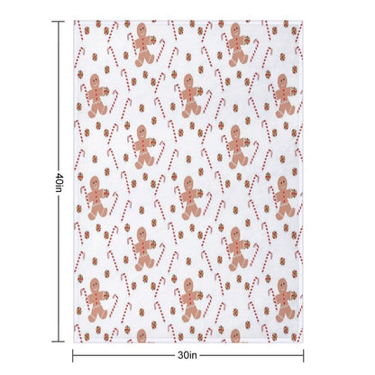 Gingerbread Man with Christmas Candy All-season Throw Blanket