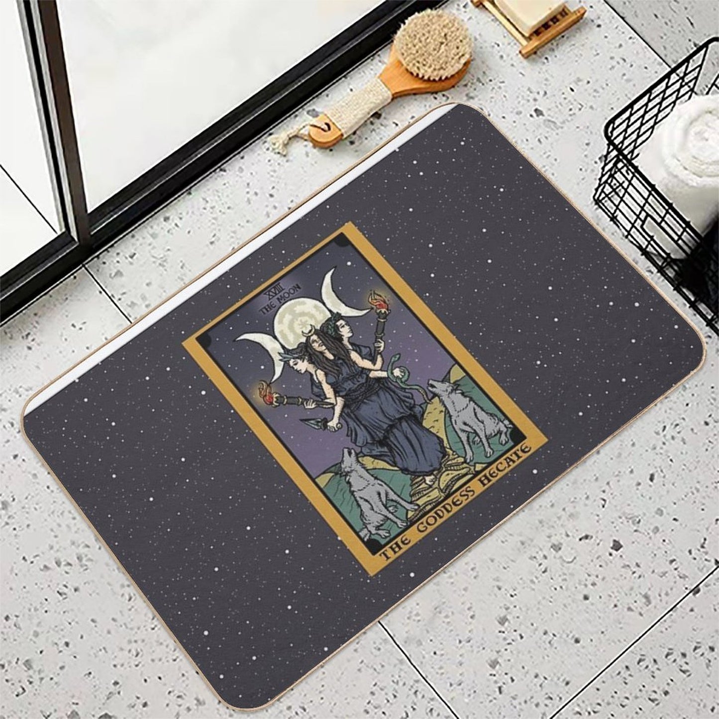 Hecate Triple Moon Goddess of Witchcraft And Magick Witch Hekate Wheel Tarot Card  Non-Slip Bath Mat