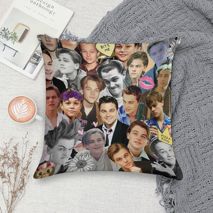 Leonardo DiCaprio Collage Soft Home Decor Throw Pillow