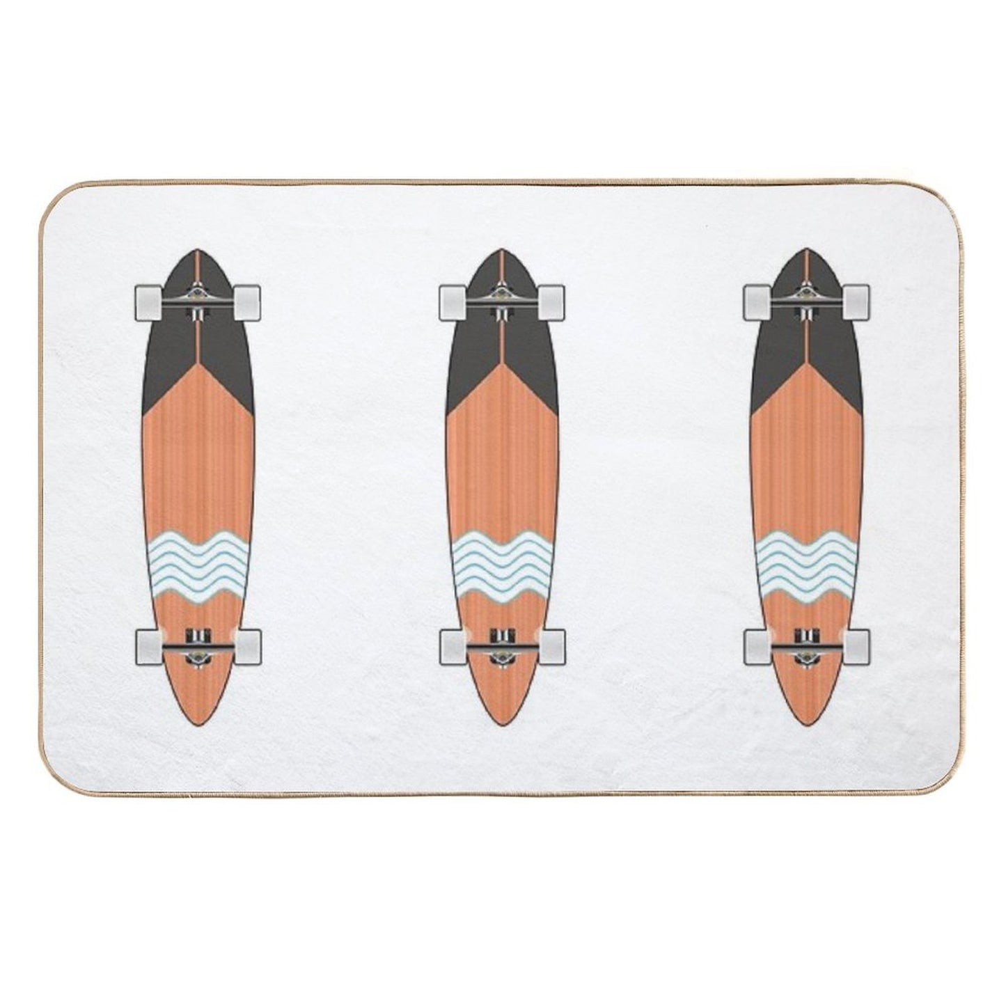 Longboard Minimal Skateboard  Long-Lasting Bath Mat
