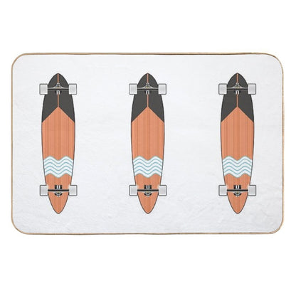 Longboard Minimal Skateboard  Long-Lasting Bath Mat