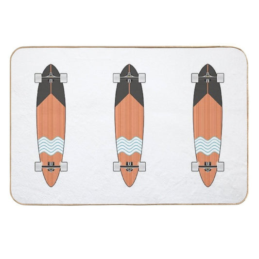 Longboard Minimal Skateboard  Long-Lasting Bath Mat