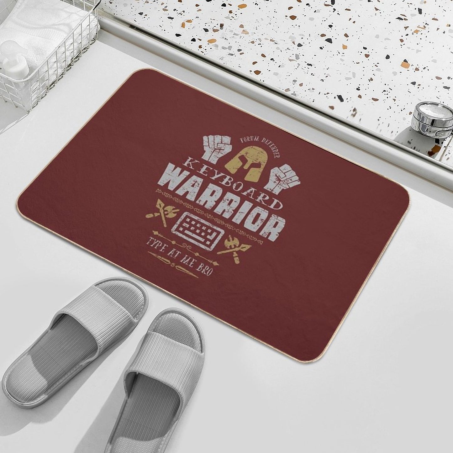 Keyboard Warrior  Repositionable Bath Mat