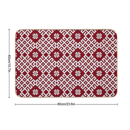 Latvian Traditional Pattern  Toxin-Free Bath Mat