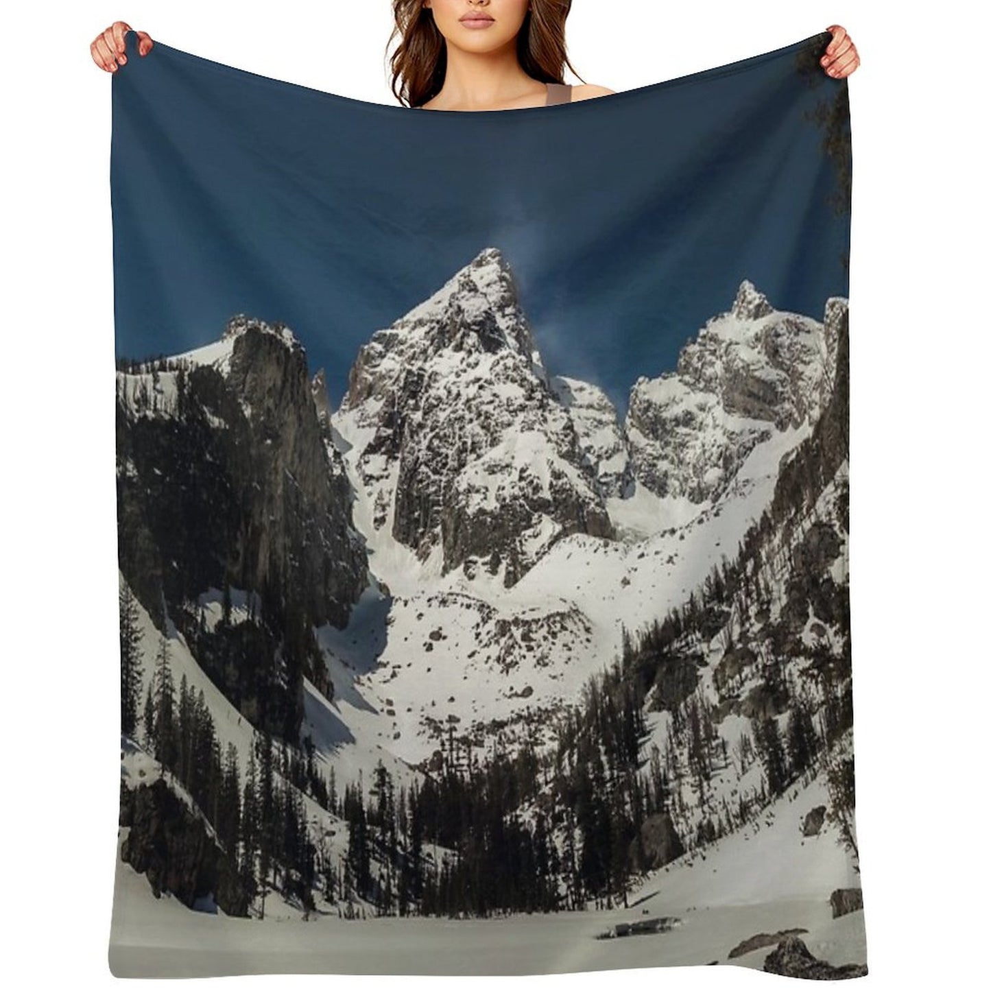 Delta Lake Landscape Plush Throw Blanket