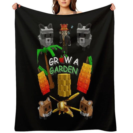 Grow A Garden Game Merch Plush Throw Blanket