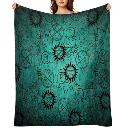 Supernatural Teal Shrink-resistant Throw Blanket