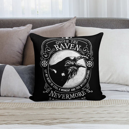 Nevermore - Quoth The Raven - The Raven by Edgar Allen Poe Soft Easy Maintenance Throw Pillow