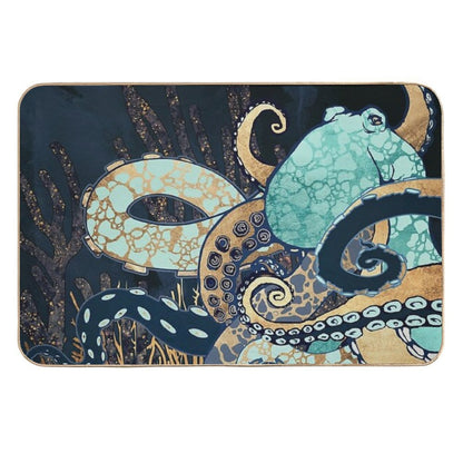 Metallic Octopus II  Non-Slip Bath Mat