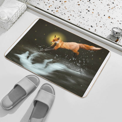Fox Walks on Water  Long-Lasting Bath Mat