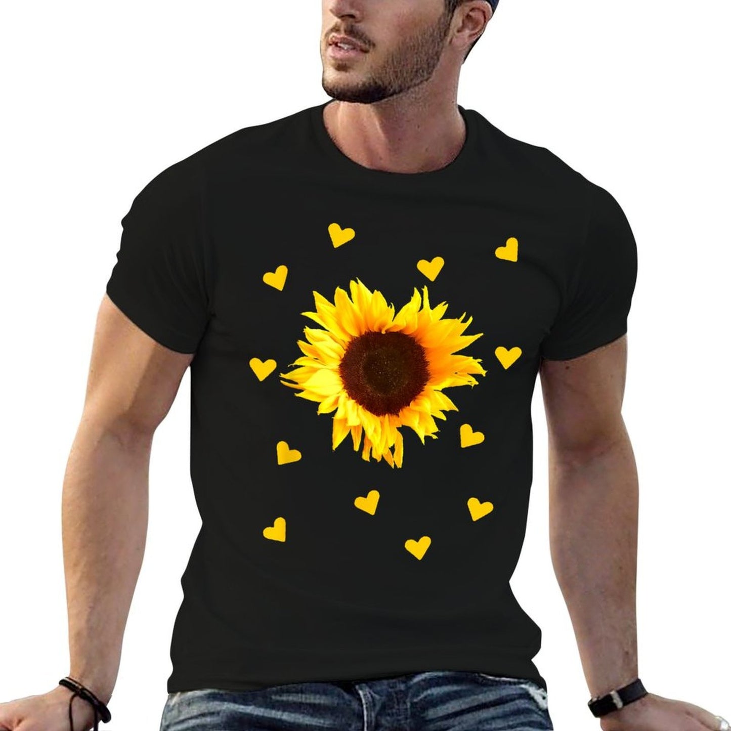 Sunflowers, Sunflower, Heart, Flowers, Hearts, Floral  Graphic-printed T-Shirt