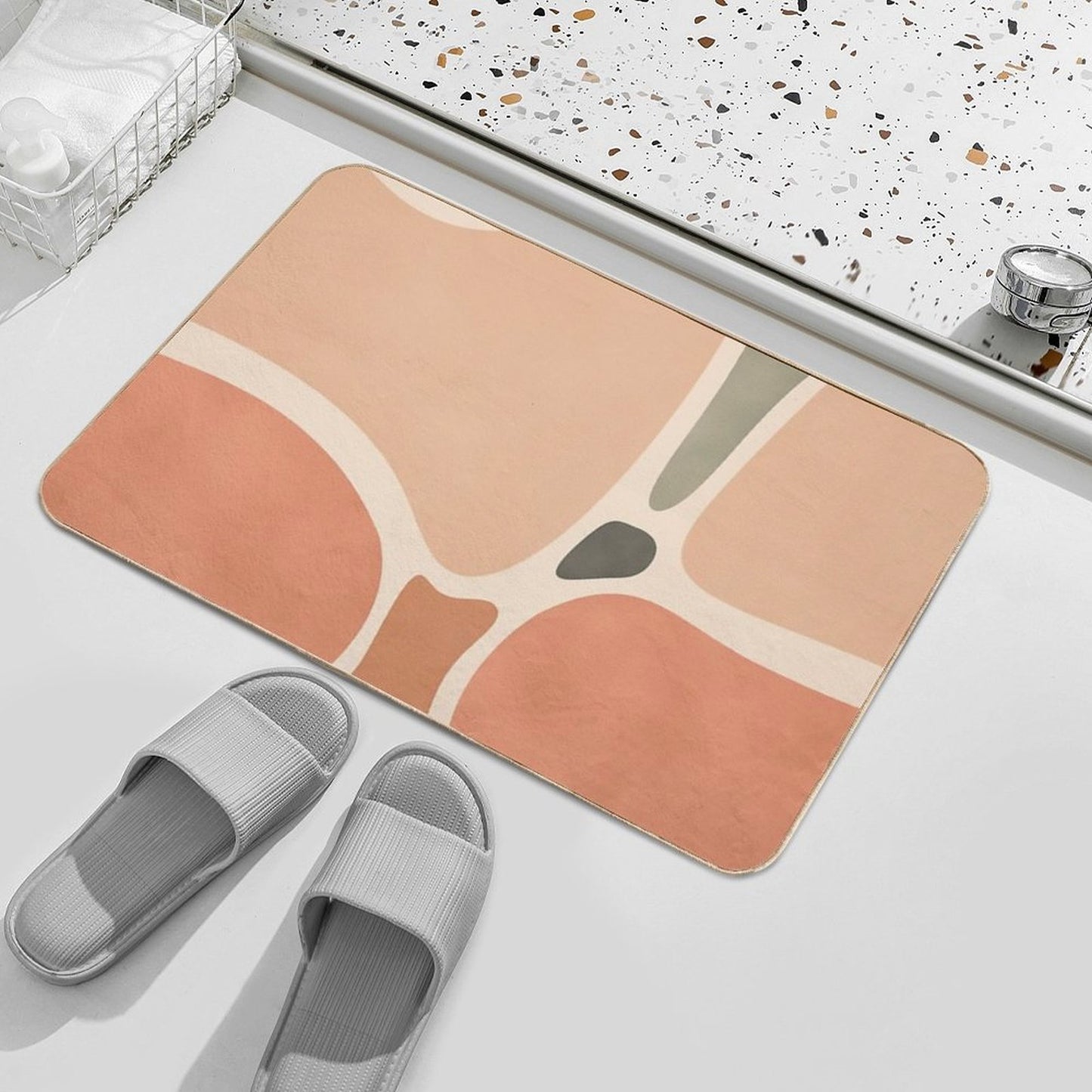 Terracotta Shapes  Non-Slip Bath Mat
