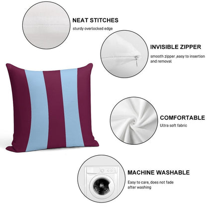 Aston Villa Retro 2000 Claret And Blue Home Striped Soft Shrink-Resistant Throw Pillow