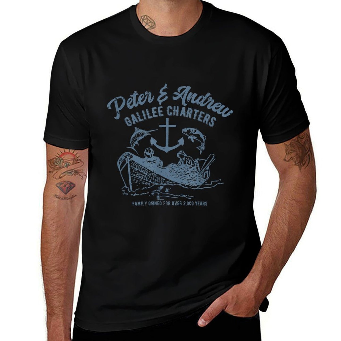 Funny Faith Fishing  High-quality Stitching T-Shirt