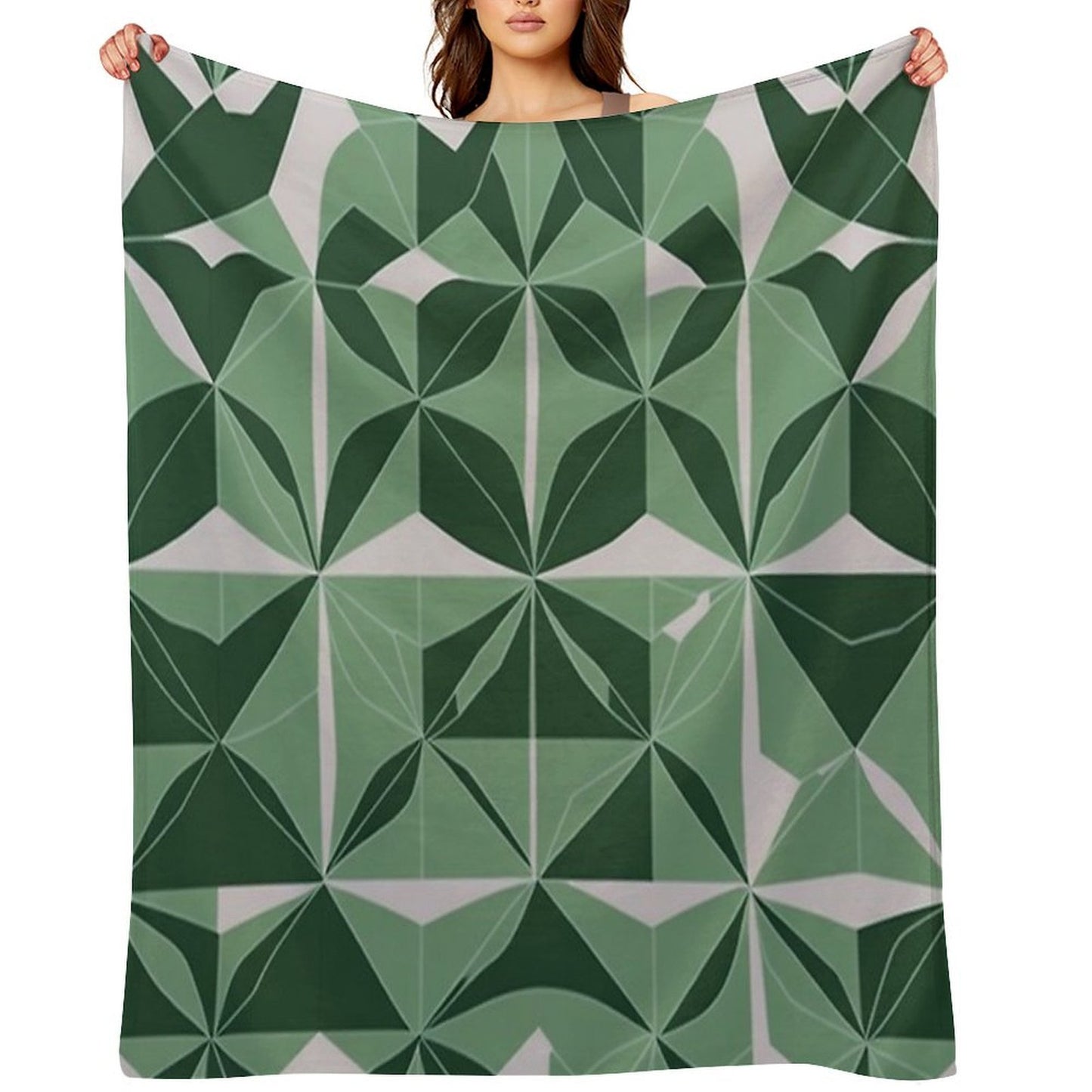 Minimalist Geometric Patterns Eco-conscious Throw Blanket