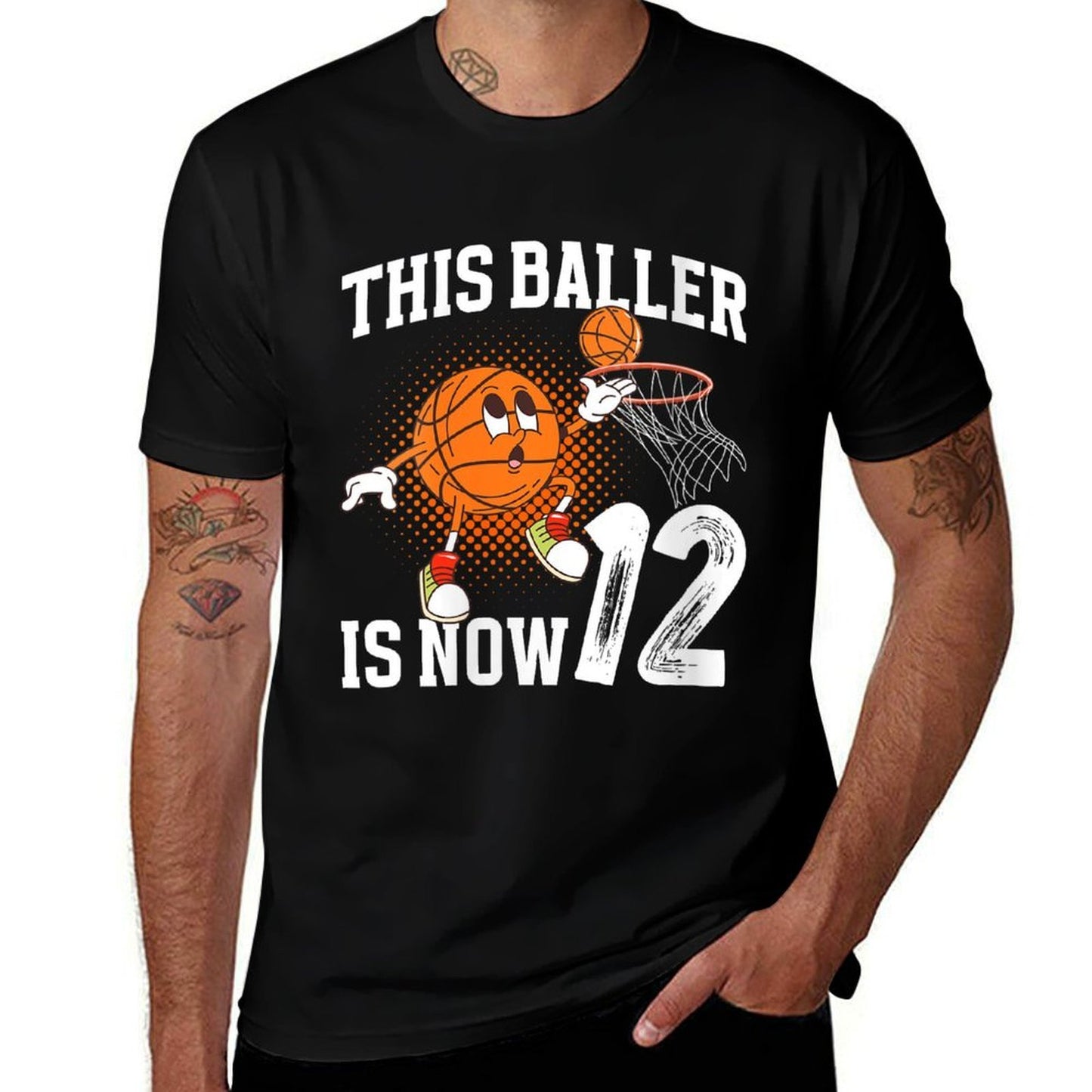 Womens 12th Basketball Birthday Twelve Year Old Basketball Player  Eco-friendly Material T-Shirt