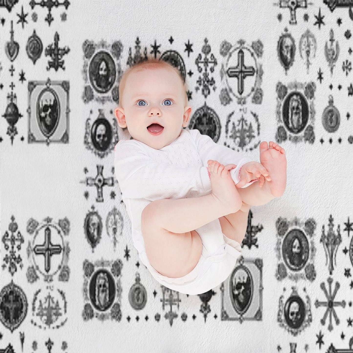 Wickedly Simple Unleash Dark Icons - Sinister Line Art for The Bold Sustainable Throw Blanket