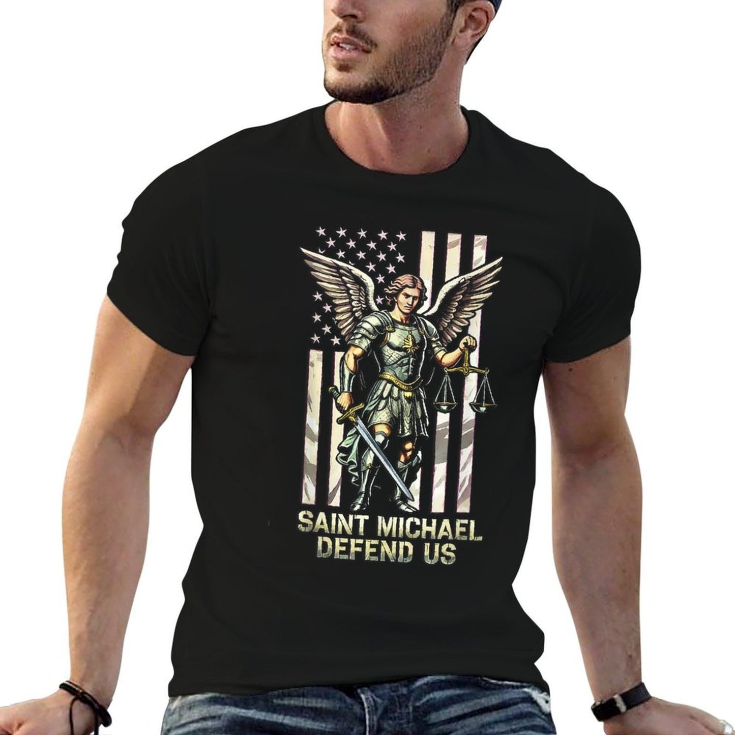 Saint Michael The Archangel Catholic  Trendy Pattern T-Shirt