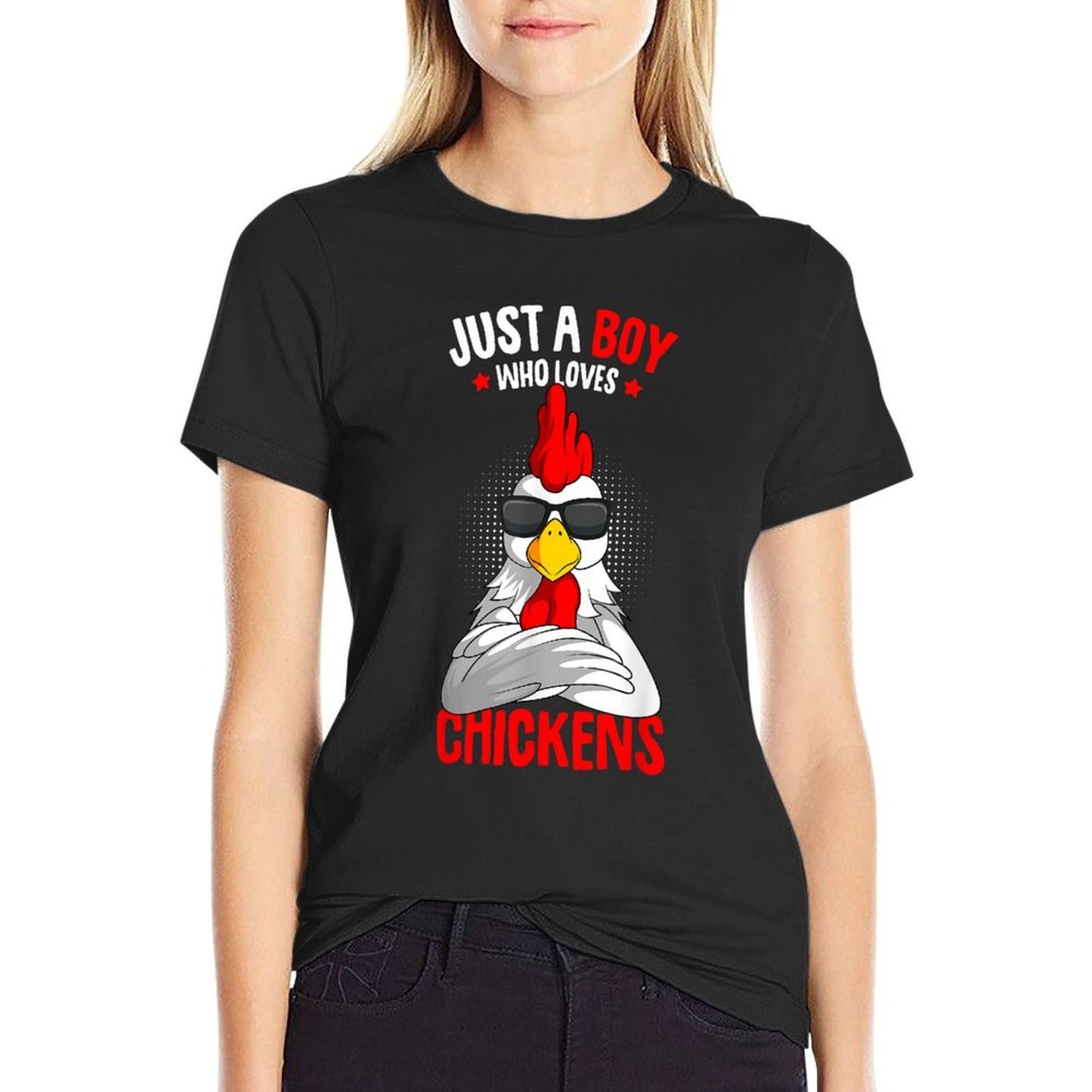 Just A Boy Who Loves Chickens  Vintage-inspired T-Shirt