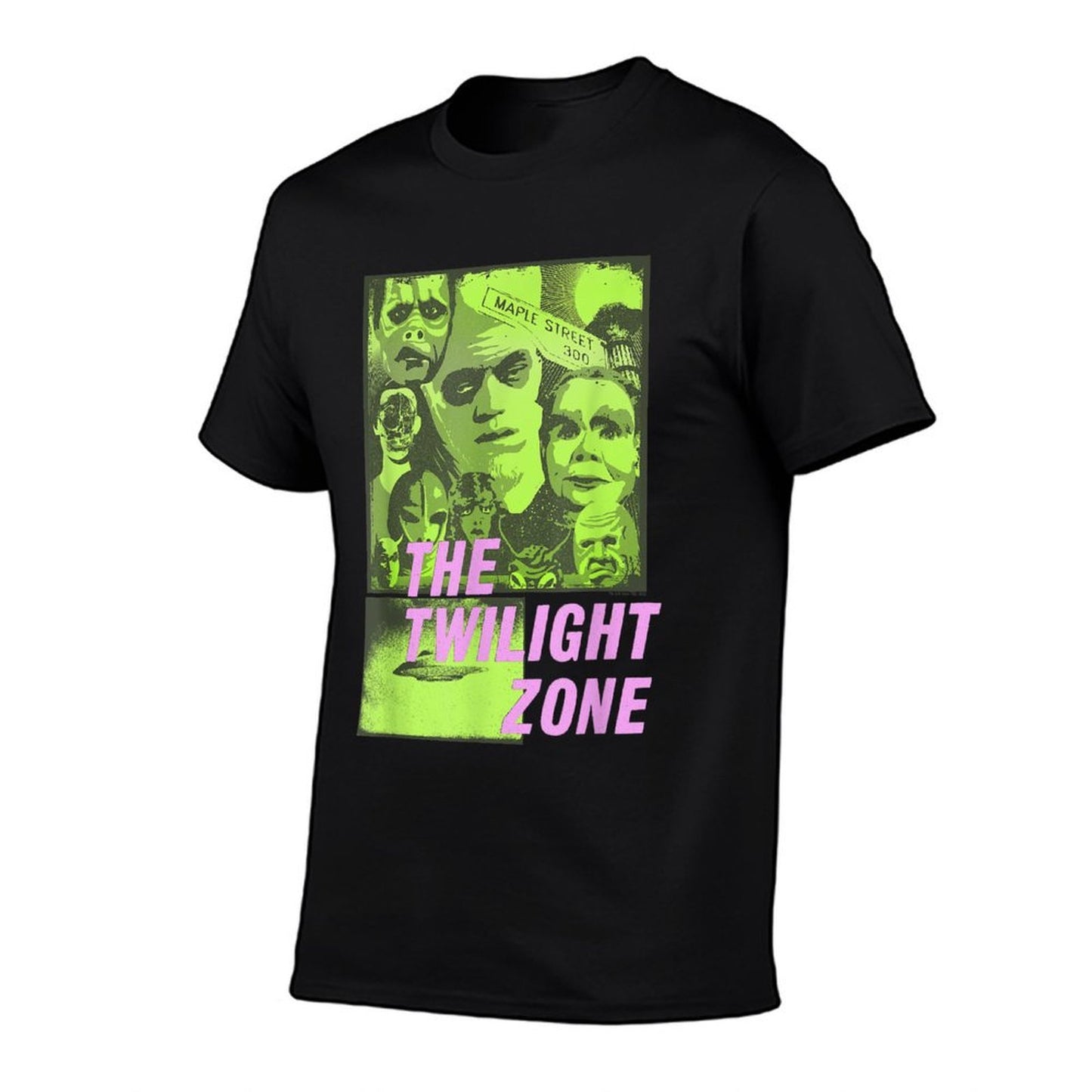 The Twilight Zone Pop Art Color Collage Retro TV Show  Heathered Texture T-Shirt