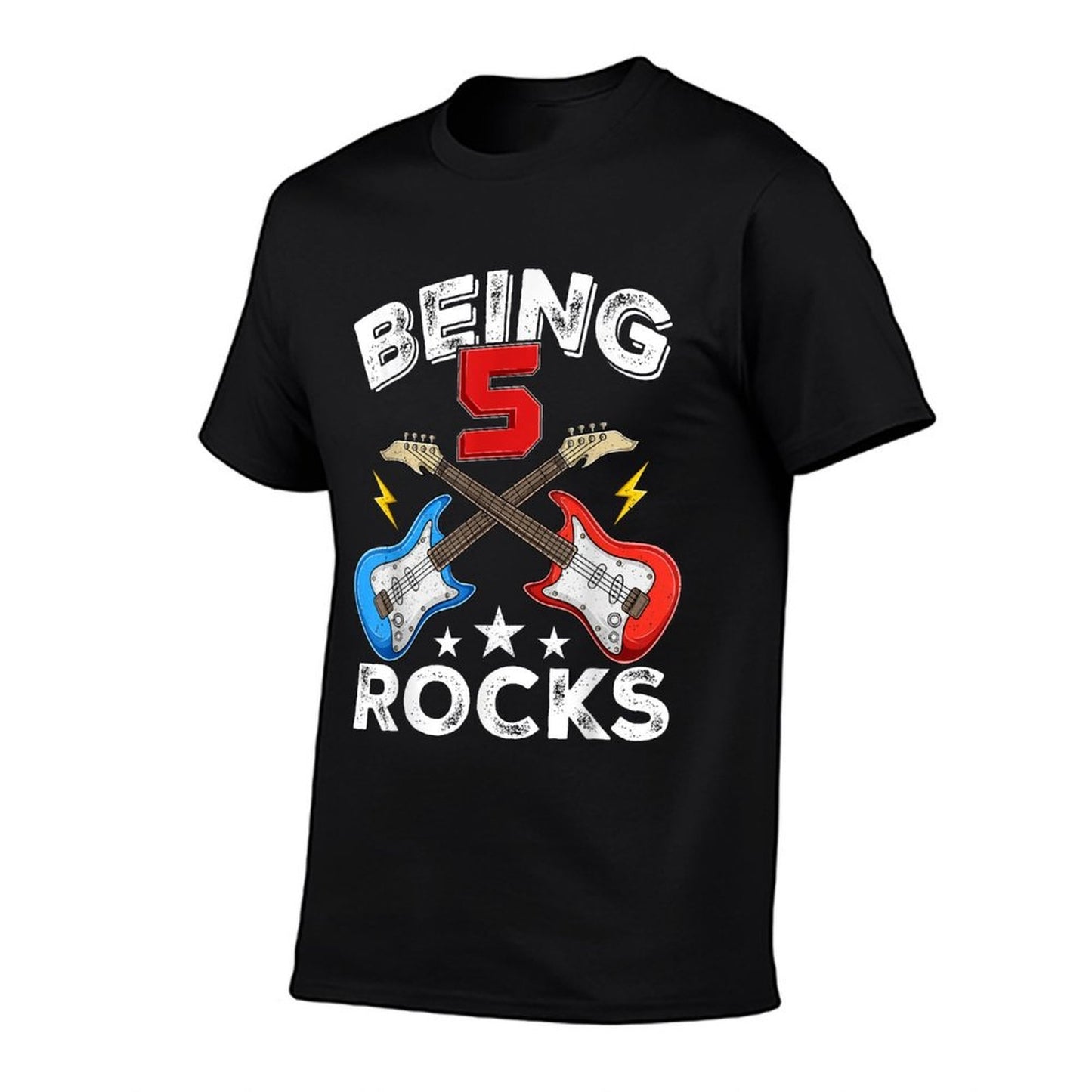 Being 5 Rocks Guitar Five Years Boy Kids Funny 5th Birthday  Eco-friendly Material T-Shirt