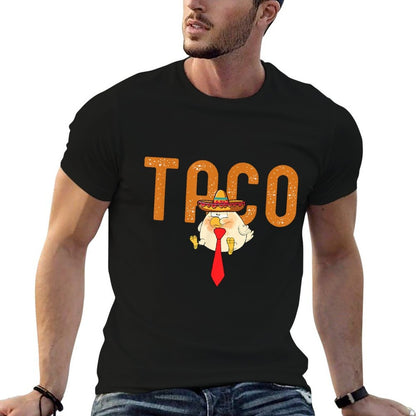 Taco Trump Always Chickens Out Funny Trendy Chicken Taco  Wrinkle-resistant T-Shirt
