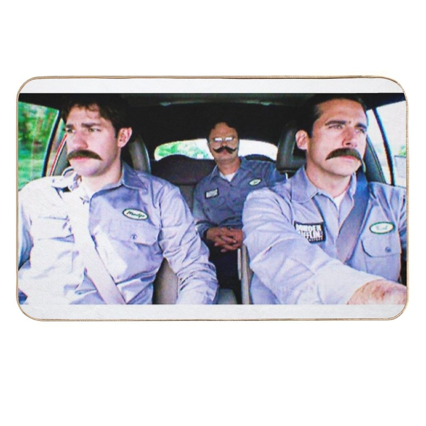 Jim, Dwight And Michael As Warehouse Workers  Pet-Safe Bath Mat