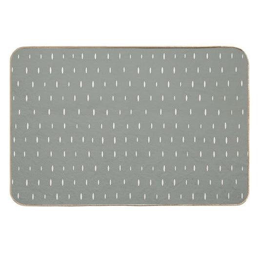 Little Lines Green  Fade-Resistant Bath Mat
