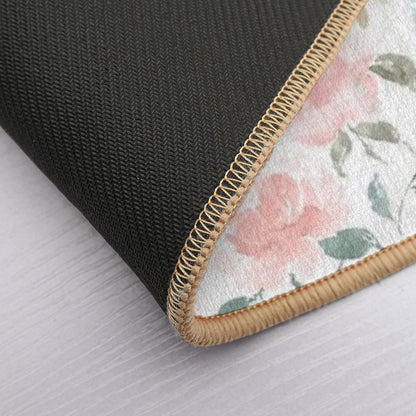 Watercolor Peonies And Delicate Leaves - Hand Painted  Anti-Trip Bath Mat