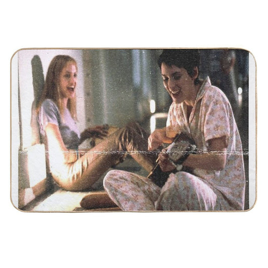 Girl Interrupted Vintage Art  Easy Maintenance Bath Mat