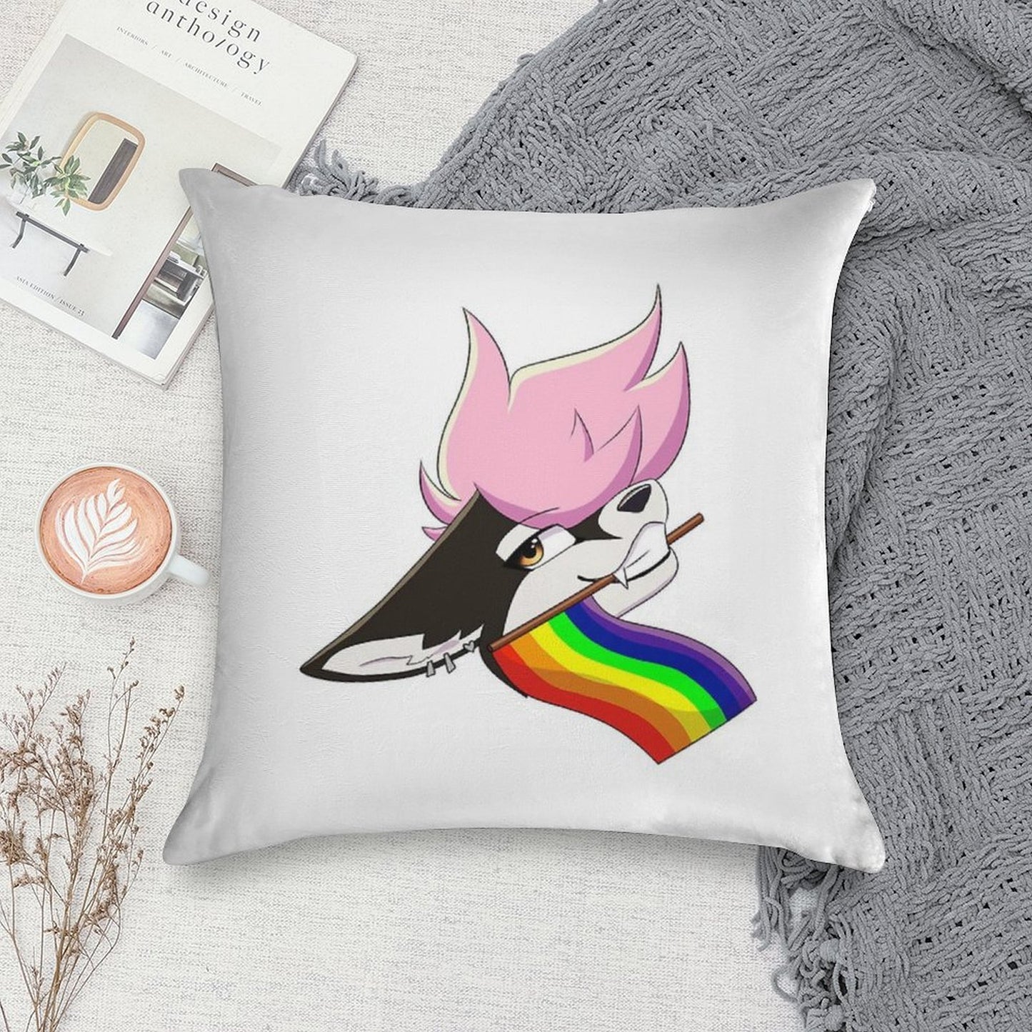 Gay Pride Furry Soft Fade-Resistant Throw Pillow