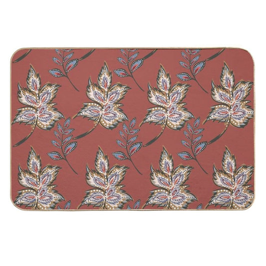 Floral Pattern Of Warm Earth Tones  Multi-Purpose Bath Mat