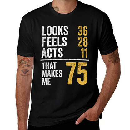 75 Year Old 75th Birthday  Oversized Silhouette T-Shirt