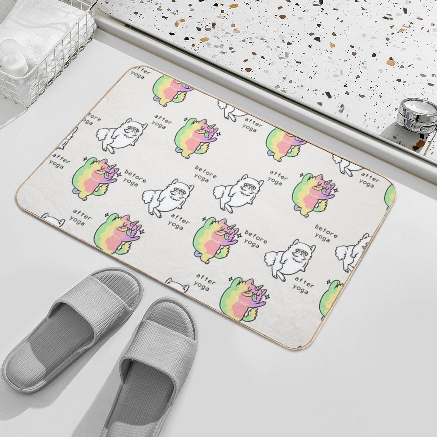 Persian Cat After Yoga  Non-Slip Bath Mat