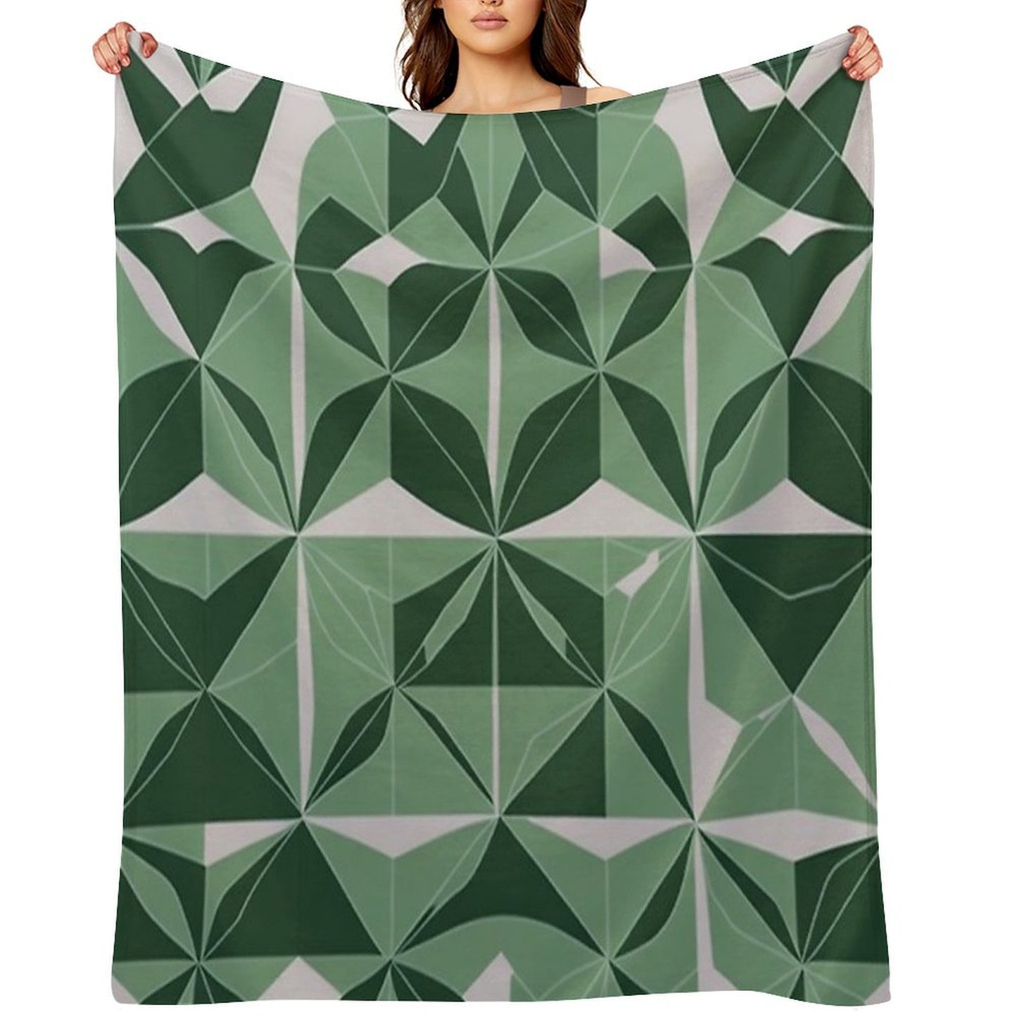 Minimalist Geometric Patterns Eco-conscious Throw Blanket