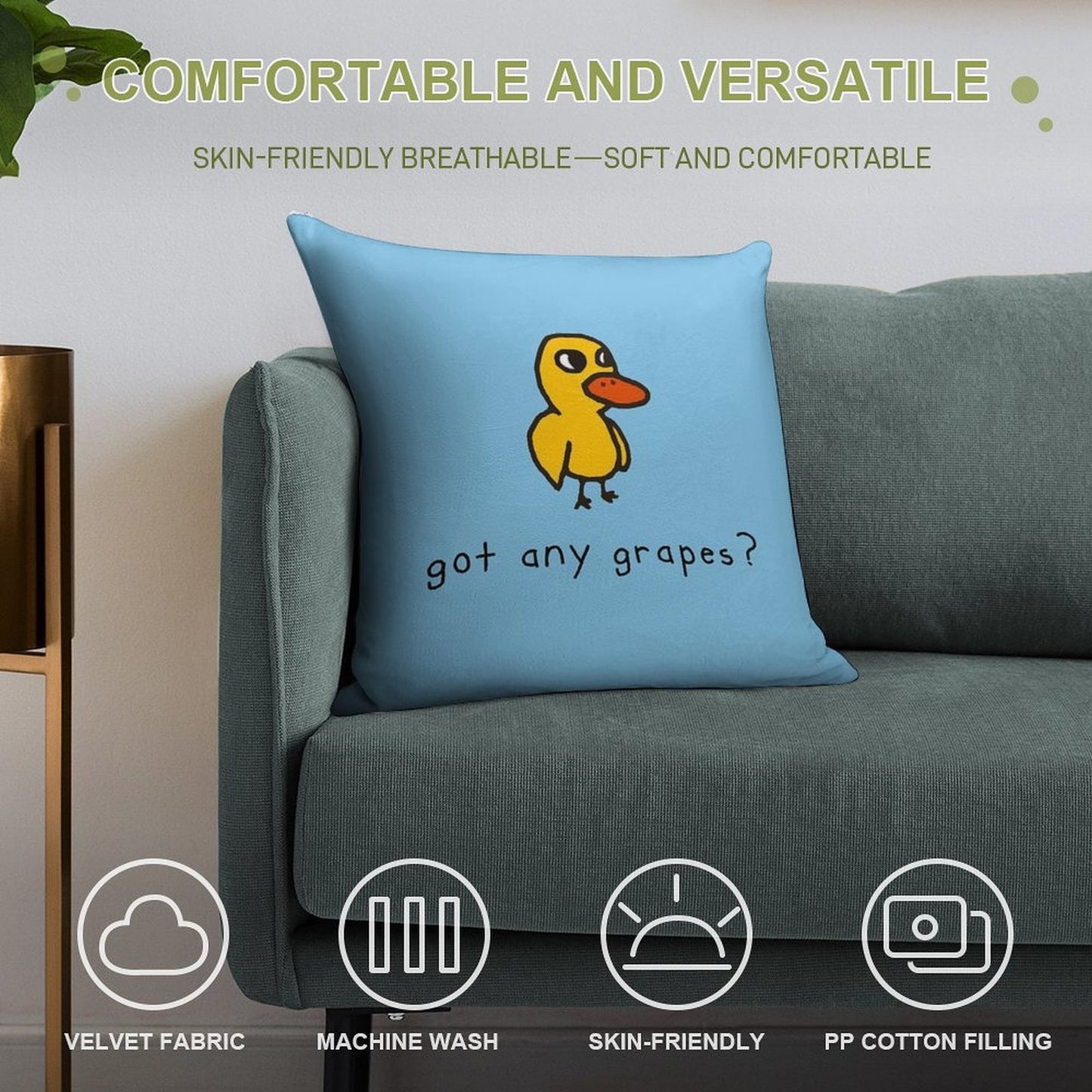 Got Any Grapes Soft Ultra-Soft Texture Throw Pillow