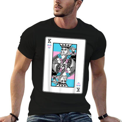 Transgender King Of Hearts LGBT-Q Pride Couple Matching  Heathered Texture T-Shirt