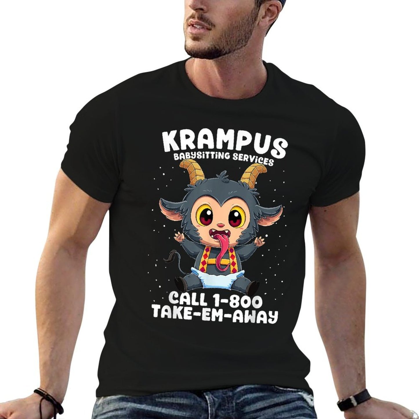 Krampus Babysitting Services Germanic Christmas Demon Horror  Odor-resistant T-Shirt