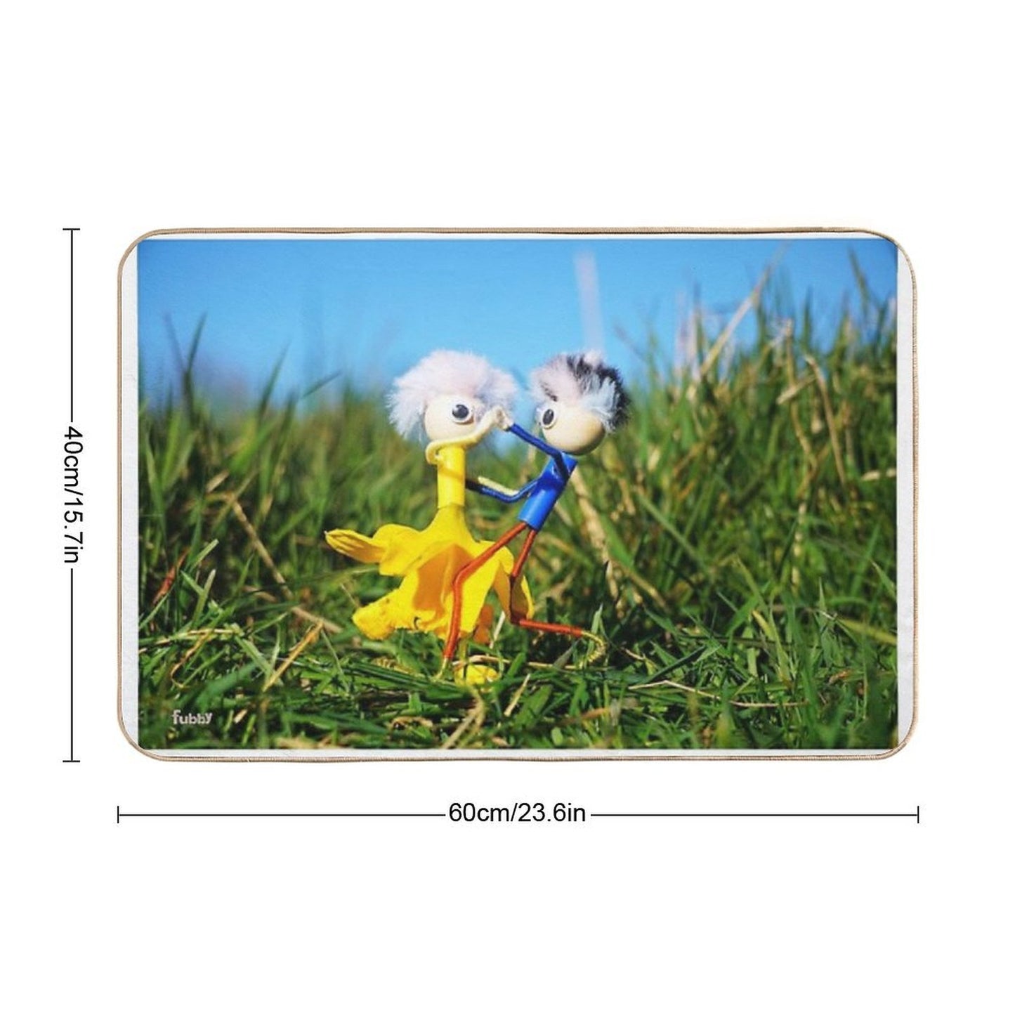 Graceful Dancing Active Fubby Doll Couple.  Non-Slip Bath Mat