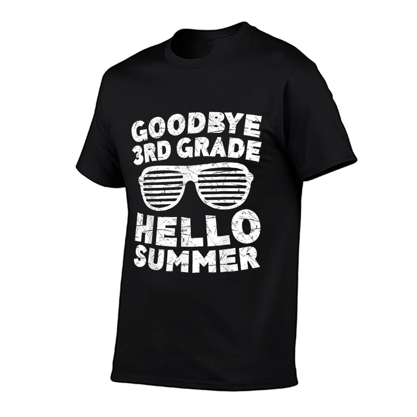 Goodbye 3rd Grade Hello Summer Third Grade Graduate  Ribbed Collar T-Shirt