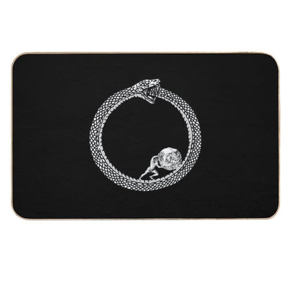 Sisyphus in An Ouroboros Snake - Unisex Philosophy T-Shirt For Existentialists  Absorbent Bath Mat