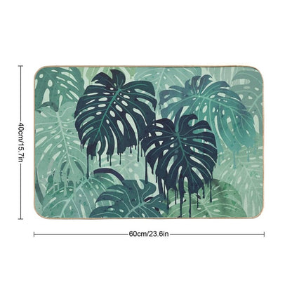 Monstera Melt (in Green)  Stain-Proof Bath Mat