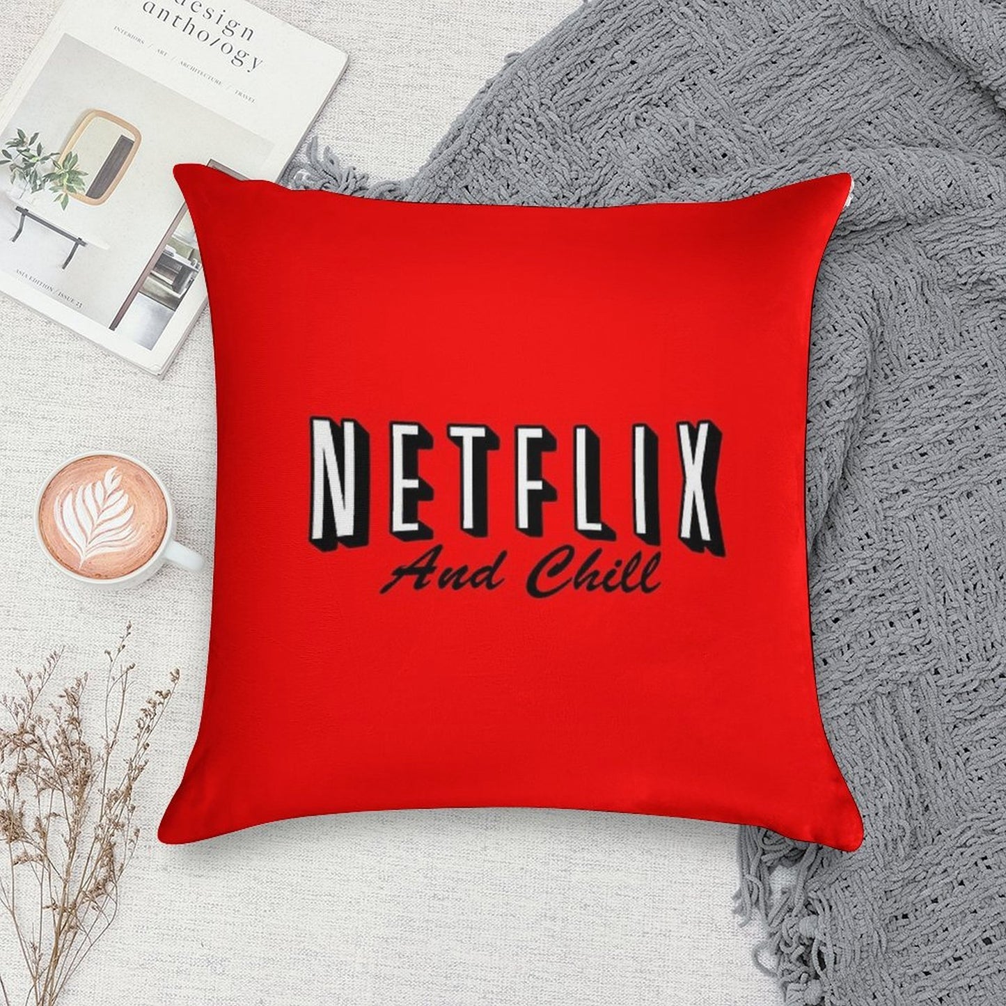 Netflix And Chill Soft Home Decor Throw Pillow